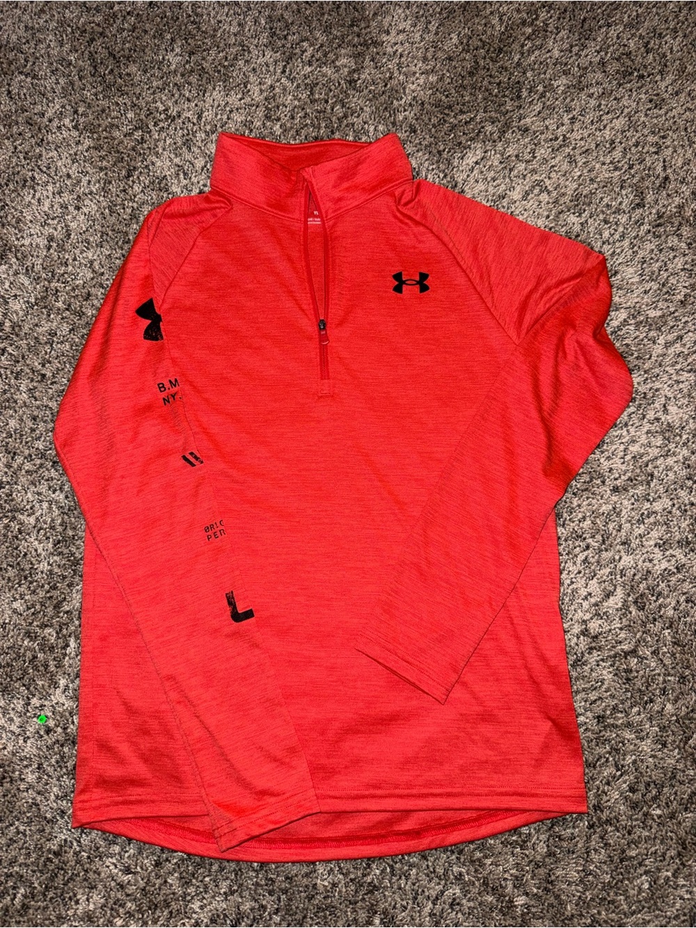 Under Armour Red Kids Quarter-Zip Athletic Pullover Youth Lg